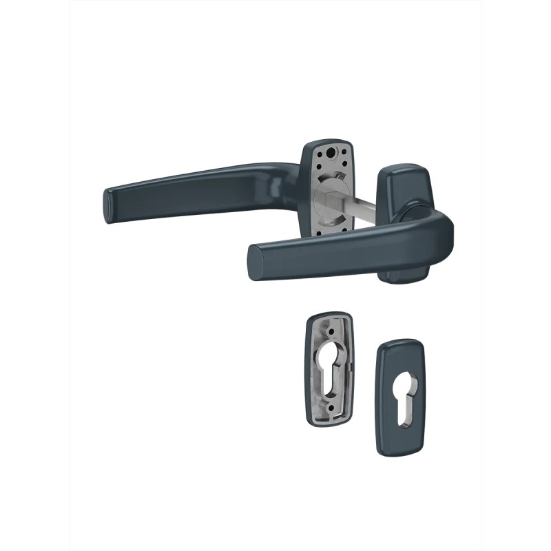 Kvaka Alu Merkury RAL 7016 s rozetom