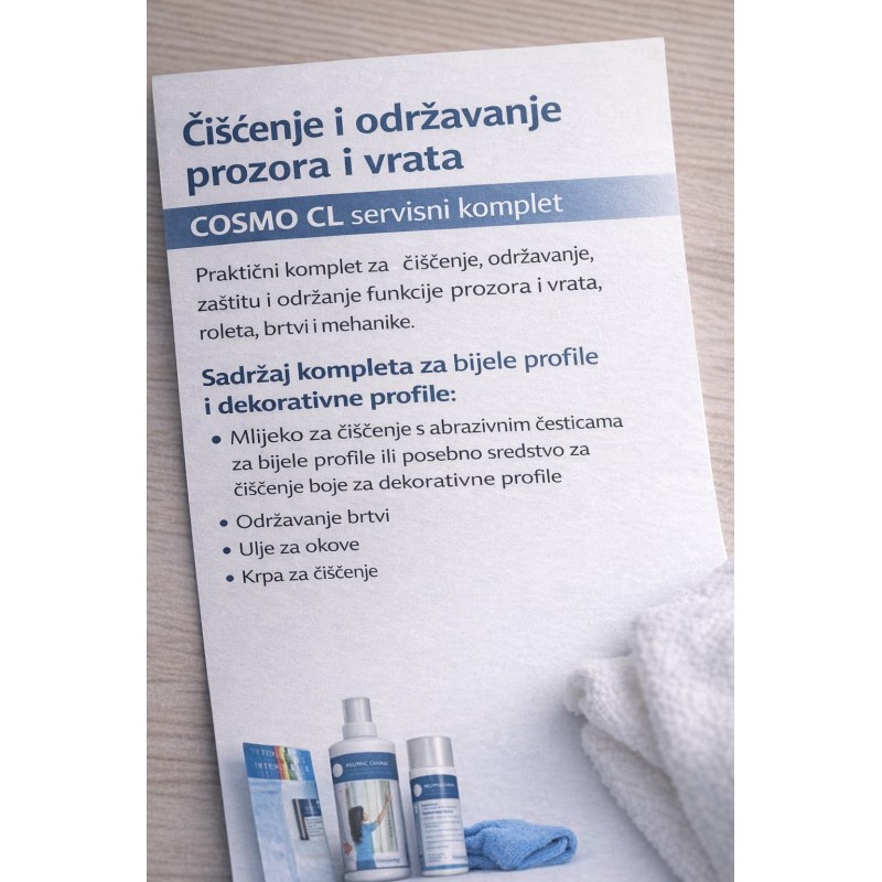 Set za održavanje i čišćenje bijele PVC stolarije