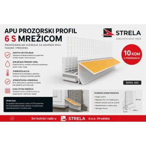 APU prozorski profil 6mm s mrežicom; PVC profil za oko prozora s mrežicom ; Spójni profil za prozore i vrata